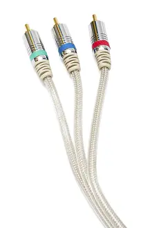 White Studio Background For Text Drucke: Component video cable on a white background