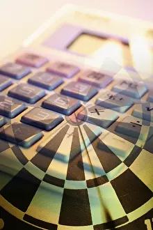Symbolic Picture Art Drucke: Composite of dart board and calculator