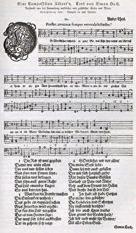 German Federal Republic Historical Image Drucke: Composition by Albert, text by Simon Dach