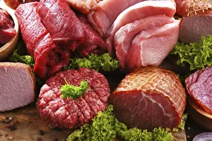 Assorted Meat Products Drucke: Composition with assorted meat products