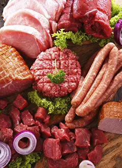 Assorted Meat Products Drucke: Composition with assorted meat products