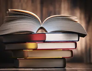Composition With Books Drucke: Composition with books on the table