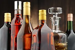 Deserted Liquor Store Drucke: Composition with bottles of assorted alcoholic beverages