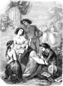 Drucke von Komposition und Entwurf von Tony Johannot, antike gravierte Illustration. Magasin Pittoresque 1852 Tony Johannot Drucke: Komposition und Gestaltung von Tony Johannot.