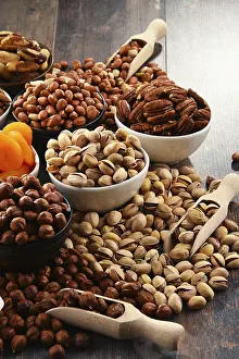 Assorted Nuts And Fruits Drucke: Composition with dried fruits and assorted nuts