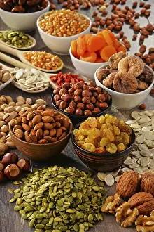 Assorted Nuts Arrangement Drucke: Composition with dried fruits and assorted nuts