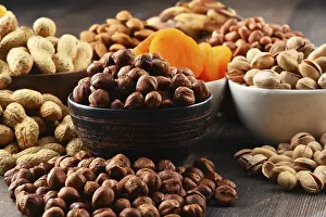 Vegan Dessert Ideas Drucke: Composition with dried fruits and assorted nuts