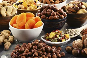 Assorted Nuts Arrangement Drucke: Composition with dried fruits and assorted nuts