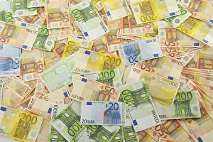 European Union Currency Drucke: Composition with Euro banknotes