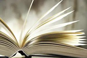 Education Composition Drucke: Composition with hardcover book on the table