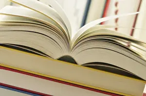 Deserted Library Scene Drucke: Composition with stack of books