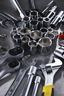 Handicraft Metal Tools Drucke: Composition with a variety of metal tools