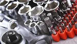 Metal Tools Composition Drucke: Composition with a variety of metal tools