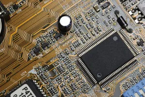 Computer Motherboard Detail Drucke: Computer motherboard, detail