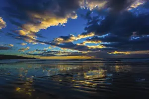 Deserted Evening Beach Scene Drucke: The concept of active and ecotourism