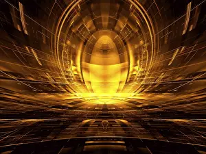 Futuristic Architecture Design Drucke: Concept sci fi or esoteric background - abstract computer generated 3d illustration