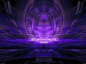 Abstract Modern Architecture Drucke: Concept virtual reality, sci fi or esoteric background - abstract computer generated 3d illustration