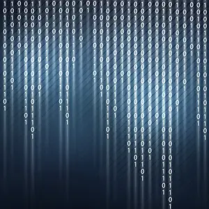 Symbolic Protection Image Drucke: Conceptual background image with binary code