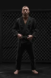 Mixed Martial Arts Fighter Drucke: Conceptual image of a karate athlete