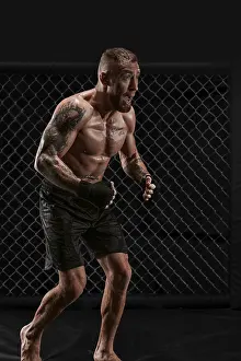 Mixed Martial Arts Image Drucke: Conceptual image of a kickboxer