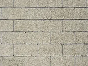 Deserted Brick Wall Image Drucke: Concrete brick wall background