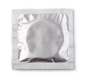 AIDS Prevention Drucke: Condom isolated on white background