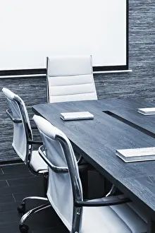 Office Conference Table Drucke: Conference table with the screen in the office