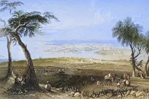 Ancient Turkey Drucke: Constantinople from above Scutari