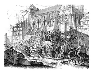 European Cathedral Architecture Drucke: Construction of the cathedral of Strasbourg