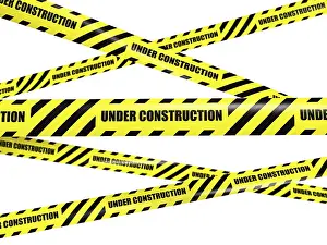 White Background Concept Image Drucke: Under construction concept background