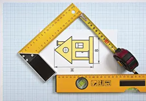 Construction Drawings Drucke: Construction drawings and tools on graph paper