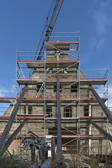 Historic Building In Bavaria Drucke: Construction of flats in a historic cowshed