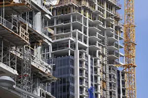 Quebec Province Buildings Drucke: Construction of a high-rise building