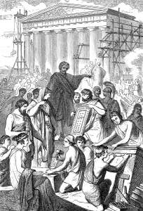 Sacred Building Greece Drucke: Construction of the Parthenon-Temple