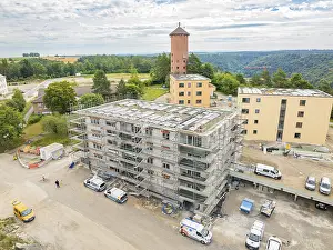 Construction Site Germany Drucke: Construction site with several buildings