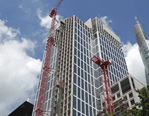 Skyscraper Building Design Drucke: Construction site, construction industry