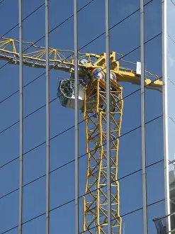 Glass Facade Construction Drucke: Construction site, construction industry