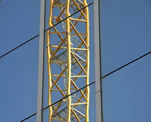 Glass Facade Building Drucke: Construction site, construction industry