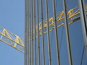 Glass Facade Building Drucke: Construction site, construction industry