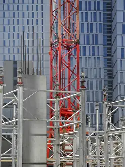 Modern Architecture Building Drucke: Construction site, construction industry