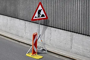 Road Traffic Information Sign Drucke: Construction site signalling board