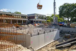 Construction Site Germany Drucke: Construction site, start of structural work