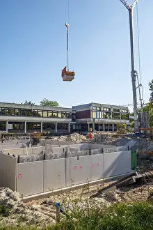 Construction Site Germany Drucke: Construction site, start of structural work
