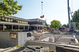 Construction Site Germany Drucke: Construction site, start of structural work