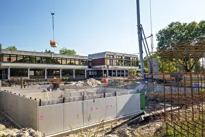 Construction Site Germany Drucke: Construction site, start of structural work