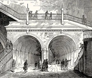 Thames Tunnel Construction Drucke: Construction of the Thames Tunnel, London, 1843