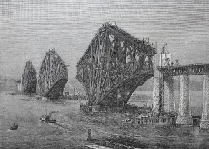 Scottish Landmark Photography Drucke: Construction of the The Forth Bridge