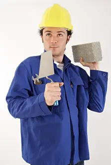 Manual Labor Jobs Drucke: Construction worker with tools