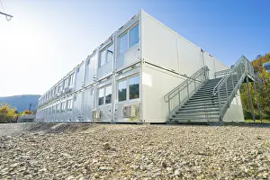 Refugee Accommodation Black Forest Drucke: Container building with stairs