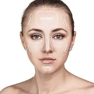 Highlighter Cosmetics Drucke: Contour and highlight tutorial makeup